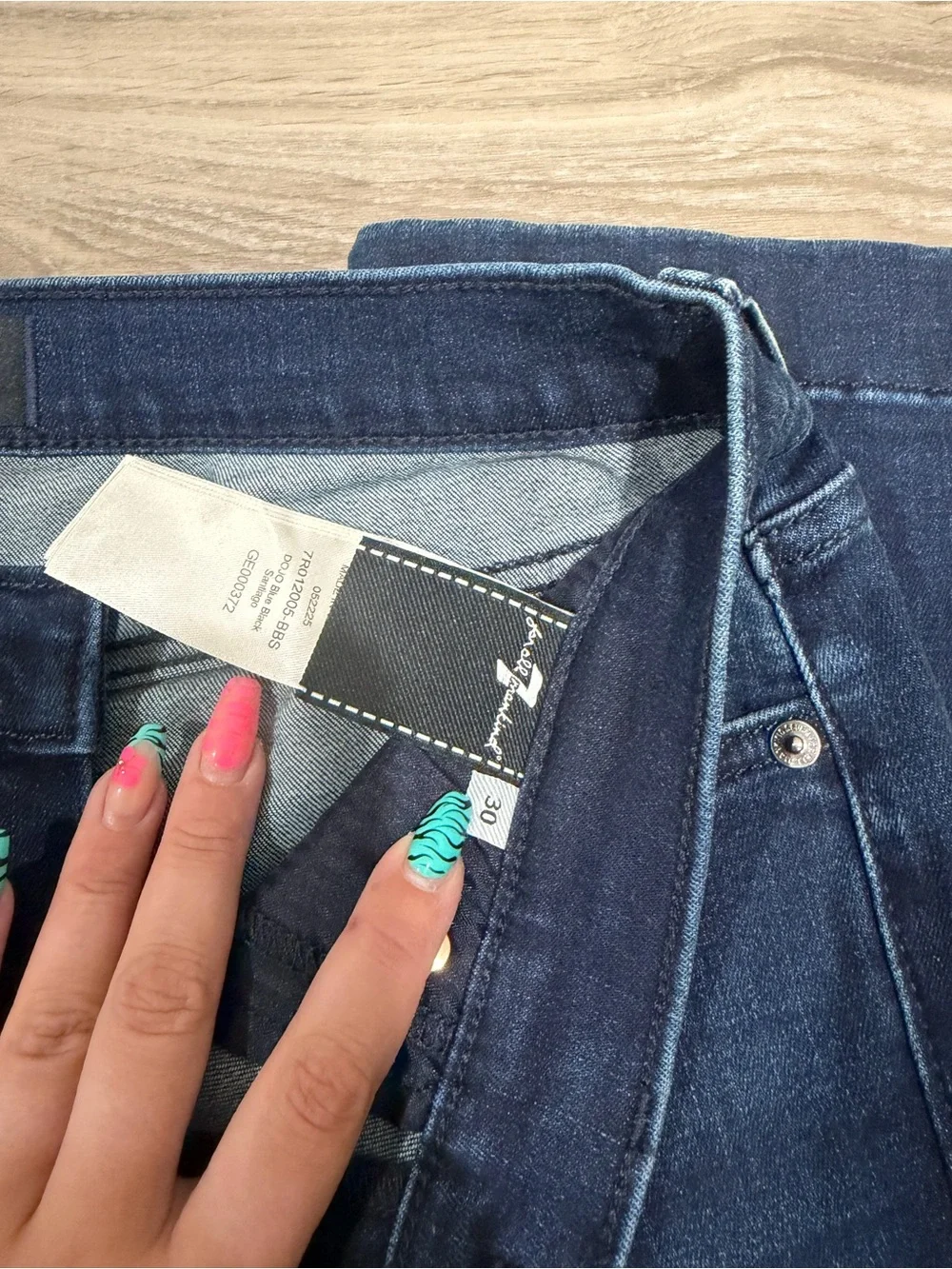 7 For All Mankind Dark Indigo Wide-Leg Jeans